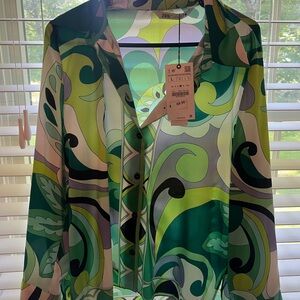 Zara Multicolor Swirl Pattern Blouse